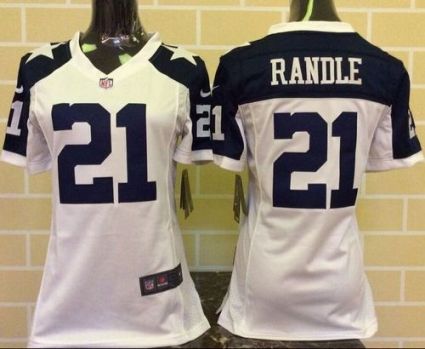 Women's Nike Cowboys #21 Joseph Randle White Thanksgiving Throwback NFL Jerseys