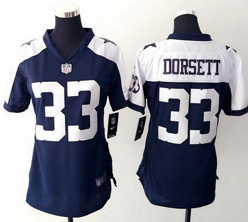 Women's Nike Cowboys #33 Tony Dorsett Navy Blue Thanksgiving Throwback NFL Jerseys