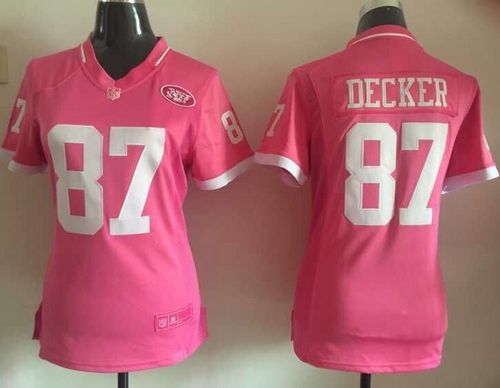 Women's Nike Jets #87 Eric Decker Pink Stitched NFL Jerseys