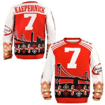 Nike 49ers #7 Colin Kaepernick Red White Men's Ugly Sweater