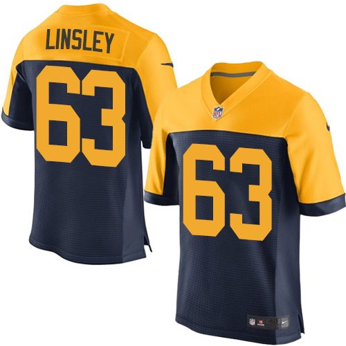 Nike Packers #63 Corey Linsley Navy Blue Alternate Men's Stitched NFL Elite Jersey