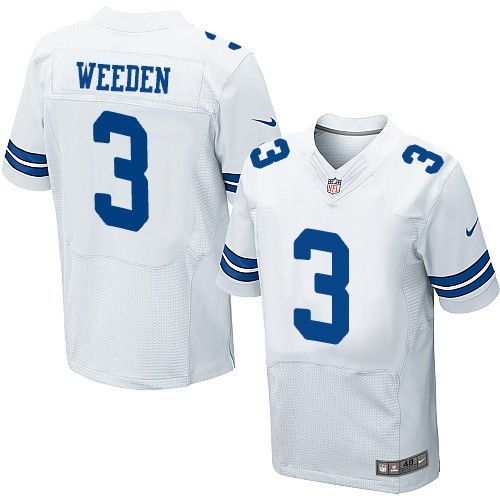 Nike Cowboys #3 Brandon Weeden White Men's Stitched NFL Elite Jerseys