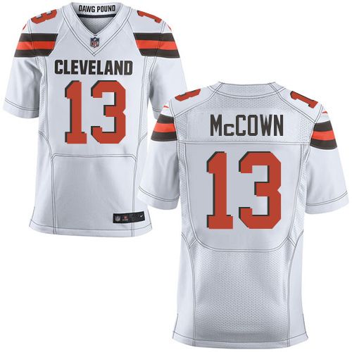 Nike Browns #13 Josh McCown White Men's Stitched NFL Elite Jersey