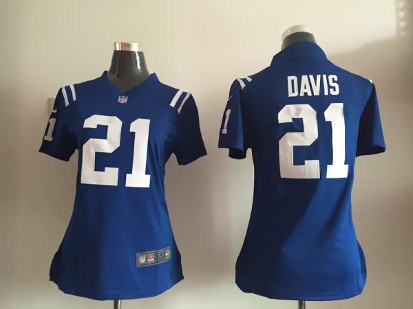 Women Nike Indianapolis Colts #21 Vontae Davis Royal Blue Stitched NFL Jersey