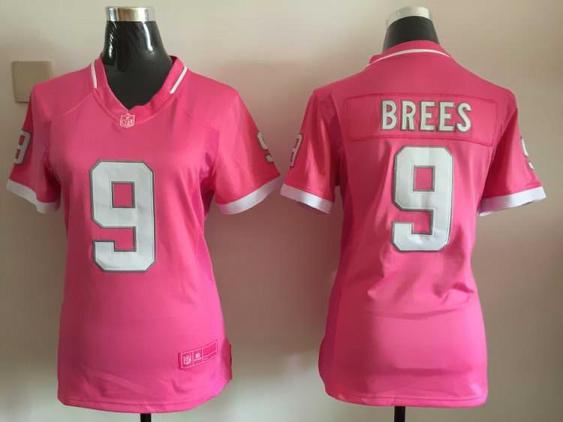 Women's Nike New Orleans Saints #9 Drew Brees 2015 Pink Bubble Gum NFL Jersey