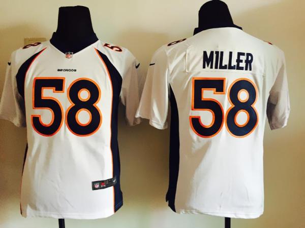 Youth Nike Denver Broncos 58 Von Miller White Stitched NFL Jersey