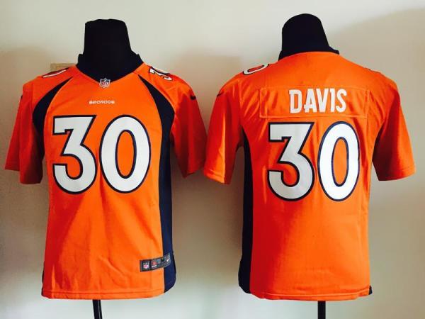 Youth Nike Broncos #30 Terrell Davis Orange Stitched NFL Jersey