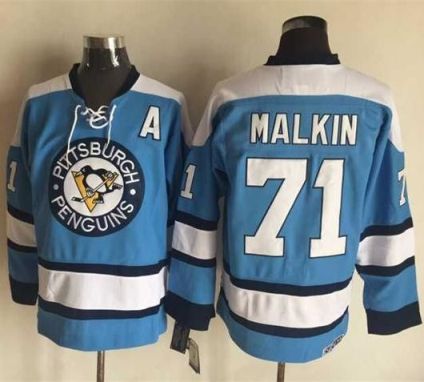 Penguins #71 Evgeni Malkin Blue Alternate CCM Throwback NHL Jerseys