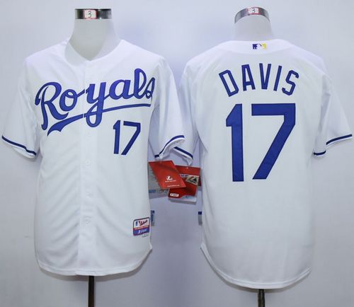 Royals #17 Wade Davis White Cool Base Stitched Baseball Jersey
