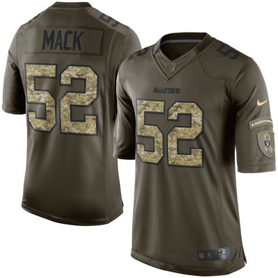Nike Oakland Raiders #52 Khalil Mack Green Salute To Service Limited NFL Jersey