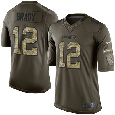 Nike New England Patriots #12 Tom Brady Green Salute To Service Limited NFL Jersey