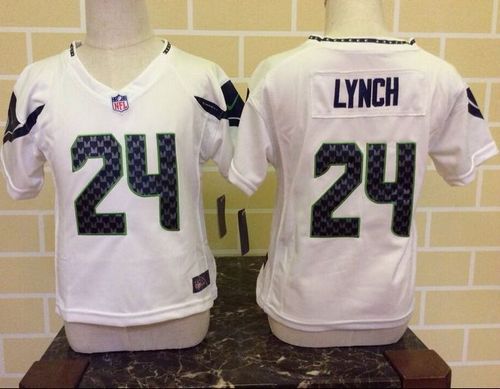 Toddler Nike Seahawks #24 Marshawn Lynch White Stitched NFL Jersey