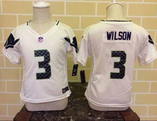Toddler Nike Seahawks #3 Russell Wilson White Stitched NFL Jersey