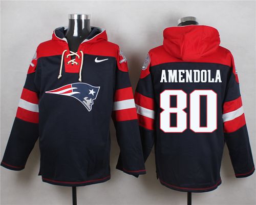 Nike New England Patriots #80 Danny Amendola Navy Blue Player Pullover NFL Hoodie