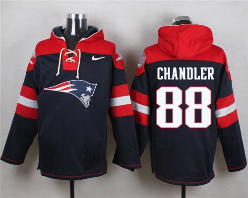 Nike New England Patriots #88 Scott Chandler Navy Blue Player Pullover NFL Hoodie