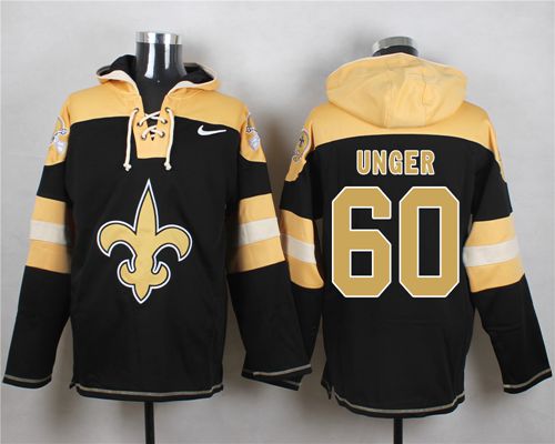 Nike New Orleans Saints #60 Max Unger Black Player Pullover NFL Hoodie