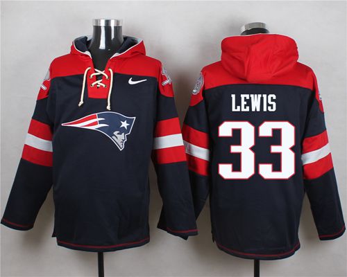 Nike New England Patriots #33 Dion Lewis Navy Blue Player Pullover NFL Hoodie