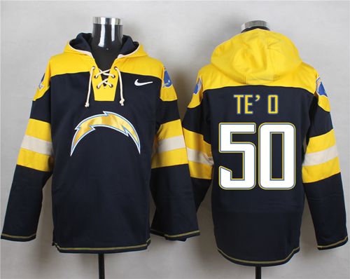 Nike San Diego Chargers #50 Manti Te'o Navy Blue Player Pullover NFL Hoodie