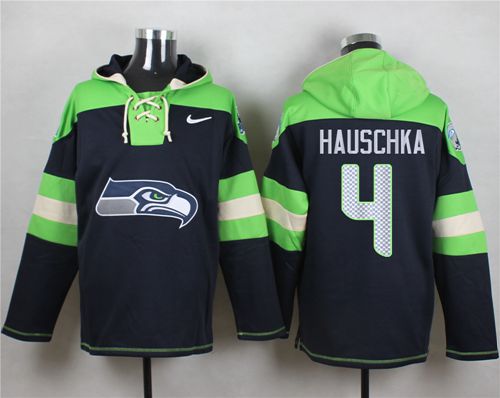 Nike Seattle Seahawks #4 Steven Hauschka Steel Blue Player Pullover NFL Hoodie