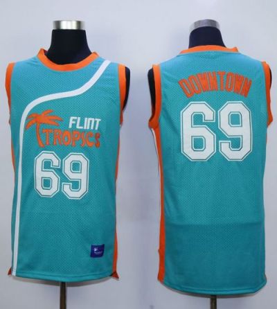 Flint Tropics #69 Downtown Blue Semi-Pro Movie Stitched Basketball Jersey