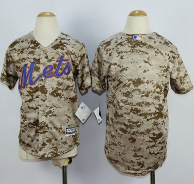 Youth Mets Blank Camo Alternate Cool Base Stitched MLB Jersey