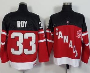 Olympic CA. #33 Patrick Roy Red 100th Anniversary Stitched NHL Jersey
