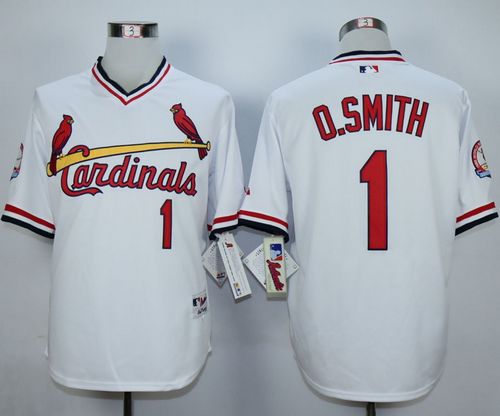 St. Louis Cardinals #1 Ozzie Smith White 1982 Turn Back The Clock Stitched MLB Jersey