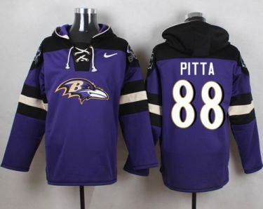 Nike Baltimore Ravens #88 Dennis Pitta Purple Player Pullover NFL Hoodie