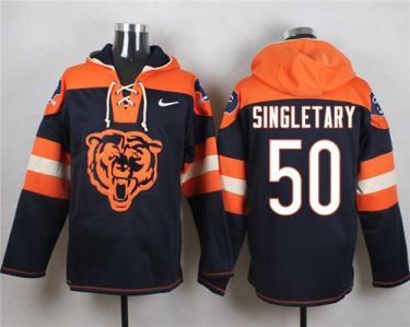 Nike Chicago Bears #50 Mike Singletary Navy Blue Player Pullover NFL Hoodie