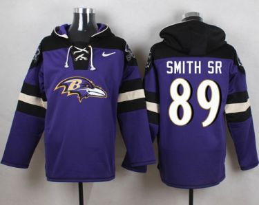 Nike Baltimore Ravens #89 Steve Smith Sr Purple Player Pullover NFL Hoodie