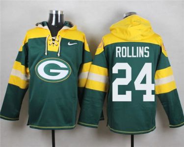 Nike Green Bay Packers #24 Quinten Rollins Green Player Pullover NFL Hoodie