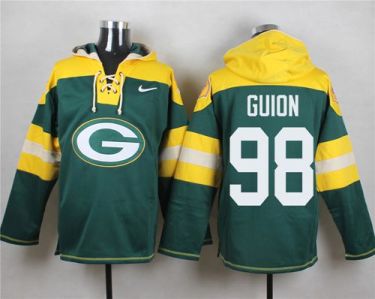 Nike Green Bay Packers #98 Letroy Guion Green Player Pullover NFL Hoodie