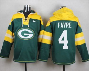 Nike Green Bay Packers #4 Brett Favre Green Player Pullover NFL Hoodie