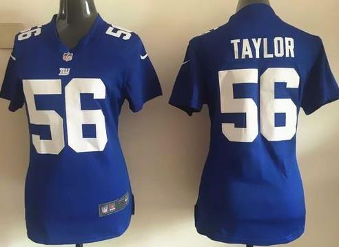 Women's Nike Giants #56 Lawrence Taylor Royal Blue Team Color Stitched NFL Jersey