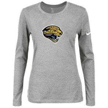 Women's Nike Jacksonville Jaguars Of The City Long Sleeve Tri-Blend NFL T-Shirt Light Grey