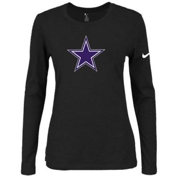 Women's Nike Dallas Cowboys Of The City Long Sleeve Tri-Blend NFL T-Shirt Black