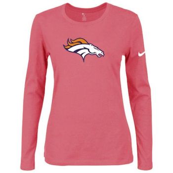 Women's Nike Denver Broncos Of The City Long Sleeve Tri-Blend NFL T-Shirt Pink