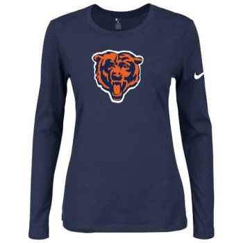 Women's Nike Chicago Bears Of The City Long Sleeve Tri-Blend NFL T-Shirt Dark Blue-2