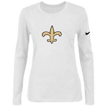 Women's Nike New Orleans Saints Of The City Long Sleeve Tri-Blend NFL T-Shirt White