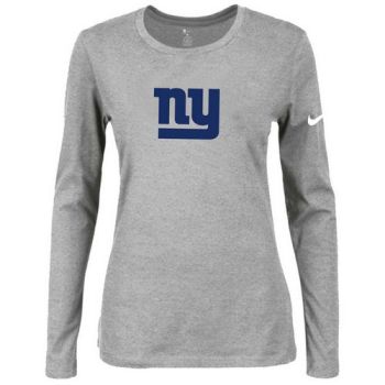Women's Nike New York Giants Of The City Long Sleeve Tri-Blend NFL T-Shirt Light Grey-2