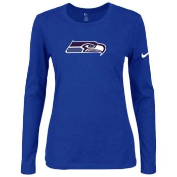 Women's Nike Seattle Seahawks Of The City Long Sleeve Tri-Blend NFL T-Shirt Blue