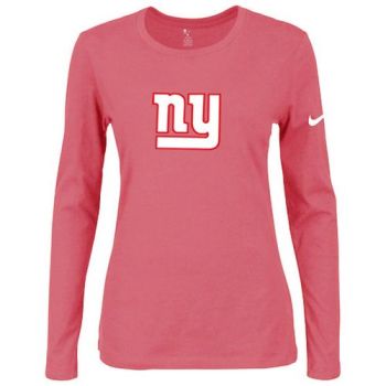 Women's Nike New York Giants Of The City Long Sleeve Tri-Blend NFL T-Shirt Pink