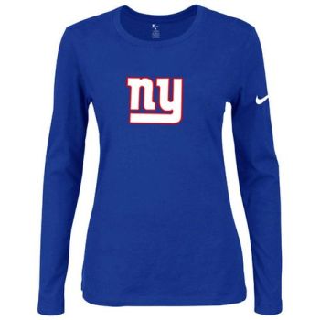 Women's Nike New York Giants Of The City Long Sleeve Tri-Blend NFL T-Shirt Blue