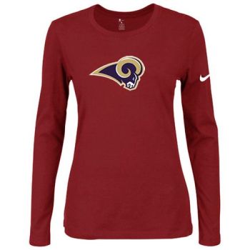 Women's Nike St.Louis Rams Of The City Long Sleeve Tri-Blend NFL T-Shirt Red