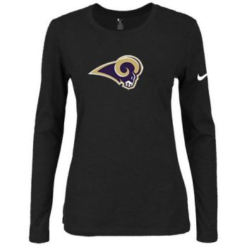 Women's Nike St.Louis Rams Of The City Long Sleeve Tri-Blend NFL T-Shirt Black