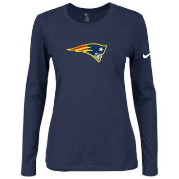 Women's Nike New England Patriots Of The City Long Sleeve Tri-Blend NFL T-Shirt Dark Blue-2