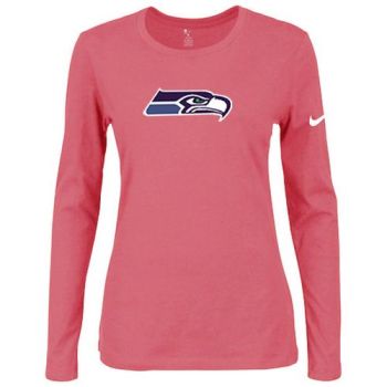 Women's Nike Seattle Seahawks Of The City Long Sleeve Tri-Blend NFL T-Shirt Pink