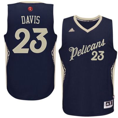 New Orleans Pelicans #23 Anthony Davis Navy 2015-2016 Christmas Day Stitched NBA Jersey