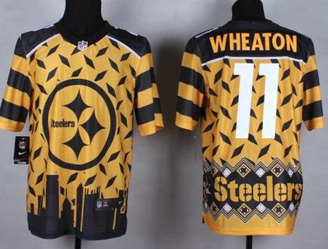 Nike Pittsburgh Steelers #11 Markus Wheaton Gold Men's Stitched NFL Elite Noble Fashion Jersey
