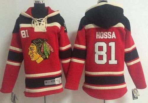 Youth Chicago Blackhawks #81 Marian Hossa Red Sawyer Hooded Sweatshirt Stitched NHL Jersey